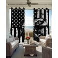 thumbnail image 4 of Blackout Curtains for Bedroom, American Flag Room Darkening Window Drapes for Living Room, Black US Flag Eagle Thermal Insulated Grommet Curtains, 42x63 inch, 2 Panels, 4 of 9