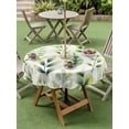 thumbnail image 4 of Outdoor Tablecloths with Umbrella Hole & Zipper, Green Leaves Round Tablecloth 54 Inch, Summer Botanical Farmhouse Leaf Watercolor Waterproof Table Cloth, Patio/Pool/Picnic Table Covers, 4 of 8