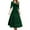 Green, variant on Christmas Dresses For Women Elegant Velvet Casual Long Sleeve V neck Party Gown Fall Winter Dresses Green
