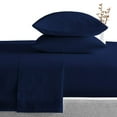 thumbnail image 2 of Alaska King Size 4 Piece Bed Sheet Set, 600 Thread Count, 18" Deep Pocket, Sateen Finish Sheet Set, Super Comfy, College Bed Sheet Set - Navy Blue Solid., 2 of 6