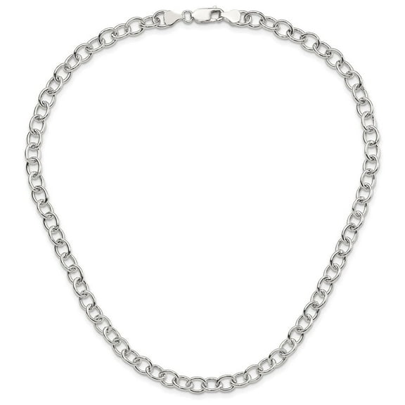 Diamond2Deal 925 Sterling Silver Cable 6.75mm Necklace for Women 18"