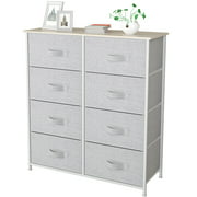 DWVO 8 Drawers Dresser for Bedroom, Organizer Storage Tower Cabinet Fabric Bins Unit Shelf
