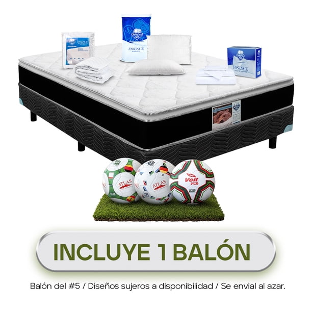 Colchón Queen Size Spring Air Kunis + Box + Almohadas + Protector + Sabanas