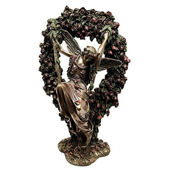 Ebros Faux Bronze Sheila Wolk Angel Gatekeeper Statue 10.5"Tall
