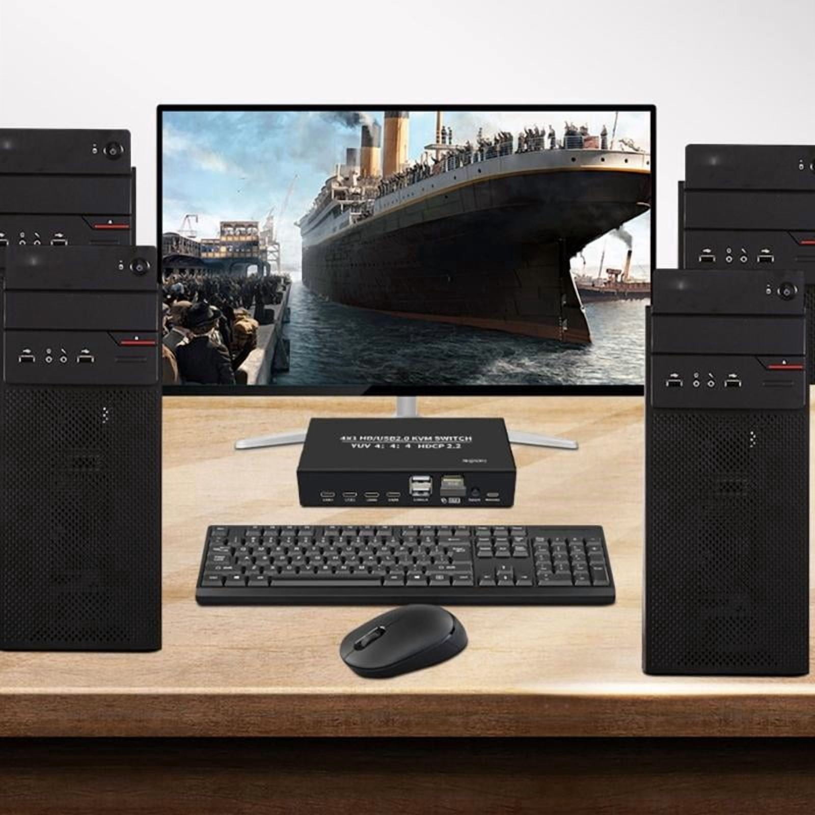 CEORPER Professional 4K60Hz 4 Port HDTV KVM Switches for Business Environment
