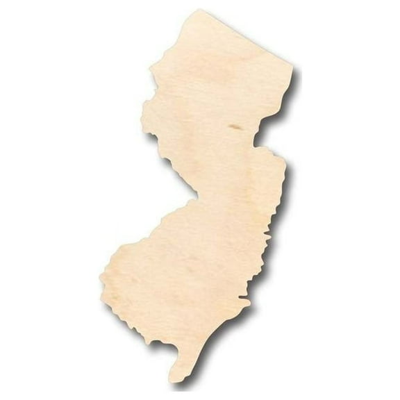 Unfinished Wood New Jersey Shape - State - Craft - up to 46" DIY 5" / 1/4"