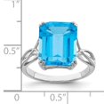 thumbnail image 2 of 925 Sterling Silver Rhodium Octagonal Blue Topaz Ring Size 6, 2 of 6