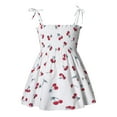 thumbnail image 3 of Zszcpp Baby Girl Newborn Mid-Length Dresses Spaghetti Strap Sleeveless Fruit Cherry Print Backless Relax Beach Going Out Holiday Casual Dresses, 3 of 4