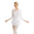 thumbnail image 6 of Zaldita Women's Lyrical Gymnastic Skate Dress Mesh Patchwork Hollow Out Leotard Dresses White X-Large, 6 of 7