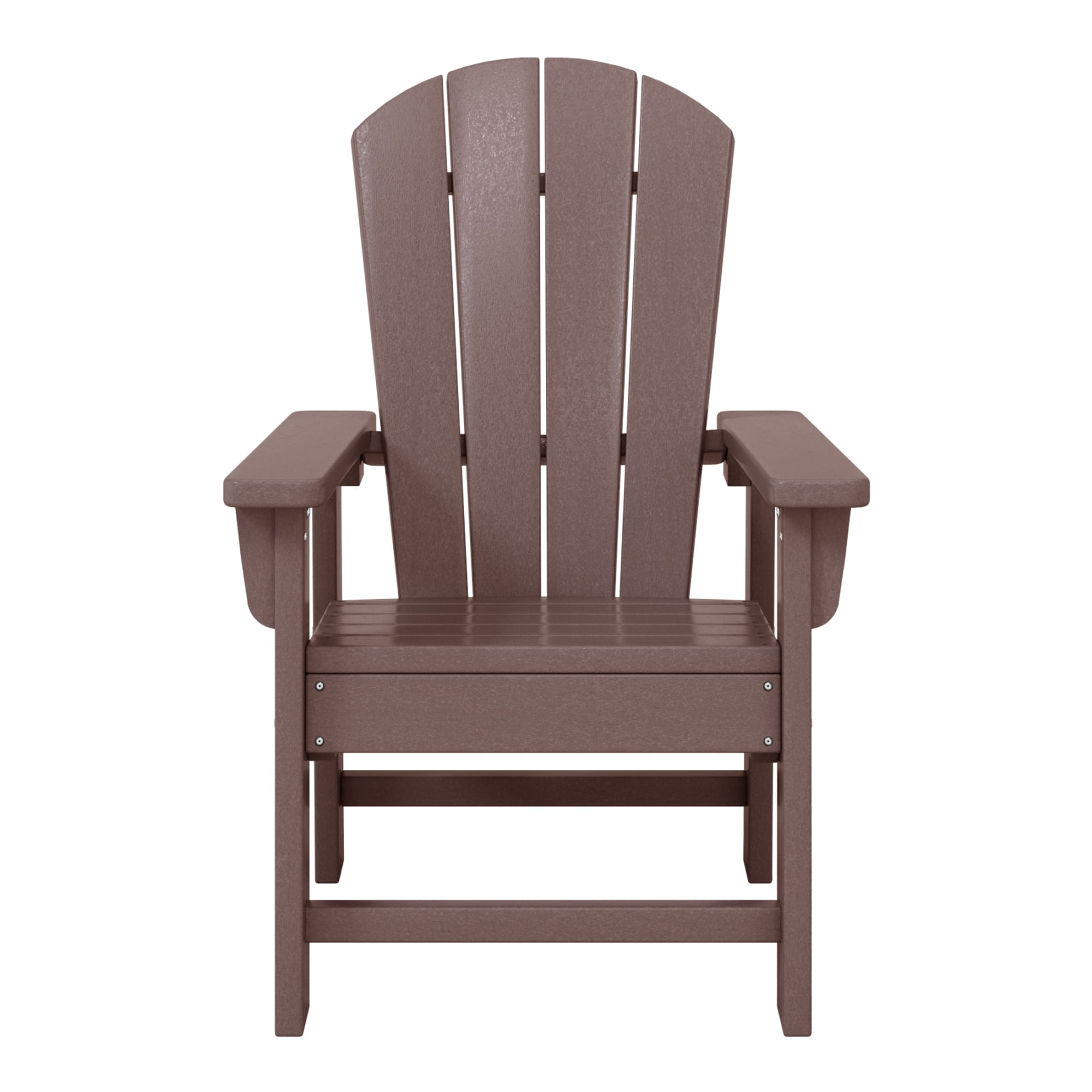 WestinTrends Malibu 2-Piece Kids Outdoor HDPE Adirondack Chair With Square Side Table Set, Dark Brown