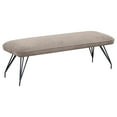 thumbnail image 2 of 57.75" Modern Dining Bench – Hairpin Legs – Foam-Padded Seat – Space-Saving Design – Eucalyptus Frame – 19.5" Height, 2 of 8