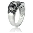 thumbnail image 2 of Women's 0.50ct Black & White Diamond Criss Cross Silver Tone Band Ring, Size 7, 2 of 2