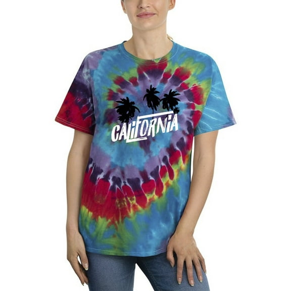 California Palms Tie-Dye Spiral Women -Smartprints Designs, Female XX-Large