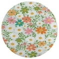 thumbnail image 3 of Floral Colorful Flower Washable Round Rug -Circle Area Rugs for Nursery Bedroom, Vintage Non Slip Non Shedding Low Pile Carpet for Living Room Coffee Table Entryway, 3 of 6