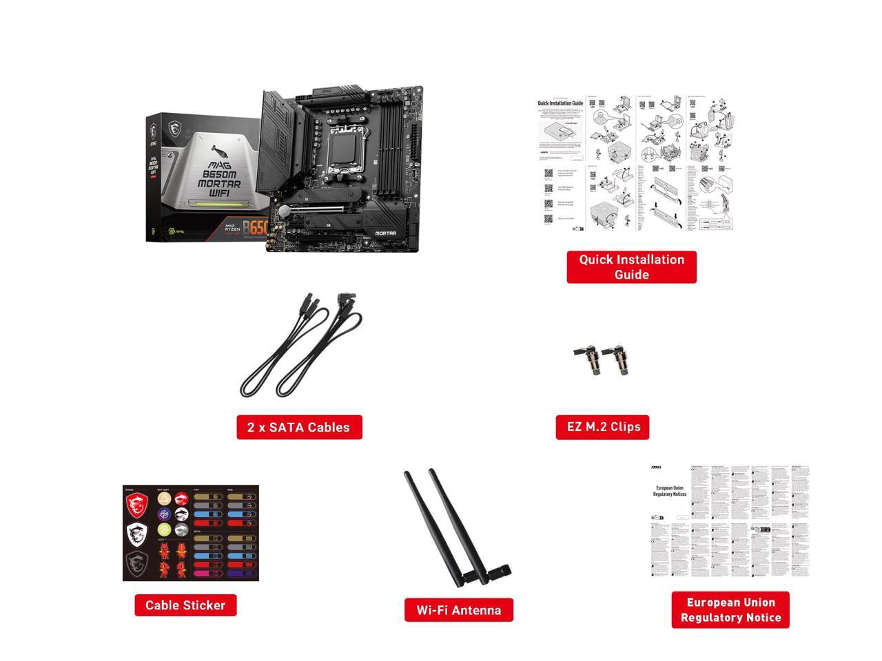 MSI MAG B650M MOTHERBOARD: WIFI, AM5, AMD B650, SATA 6Gb/s MSI MAG B650M MOTHERBOARD: WIFI, AM5, AMD B650, SATA 6Gb/s