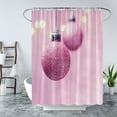 thumbnail image 3 of Christmas Ball Shower Curtain Pink Xmas Balls Ribbon Snowflake Fantasy Merry Christmas Winter Holiday Dreamy Xmas Ball Decor Fabric Bath Curtain with Hook, 3 of 4
