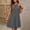 Gray, variant on Women's Summer Halter Dress, Gathered Neckline Sleeveless A-Line Flowy Design with Relaxed Loose Fit, Casual Vacation Beachwear Everyday Travel Mini Tunic for Warm Weather