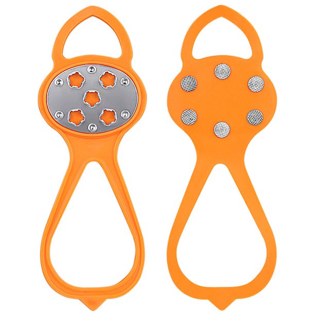 5uds. 1 par de empuñaduras antideslizantes de tracción con 5 pinchos (apto para 36-45) naranja