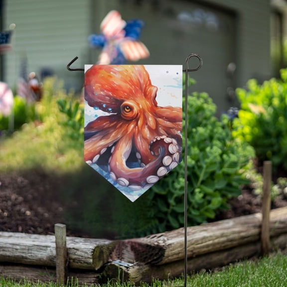 Octopus Colorful Garden Flag 18" x 12.5" Double Sided Yard Lawn Outdoor Decor Small Yard Flags