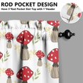 thumbnail image 3 of Mushroom (60) Kitchen Curtains - Vintage Tier Curtains for Bathroom Living RV Rod Pocket Window Drapes 36 Inch 2 Panels Set 27.5"x39" Window Treatment Tiers, 3 of 4