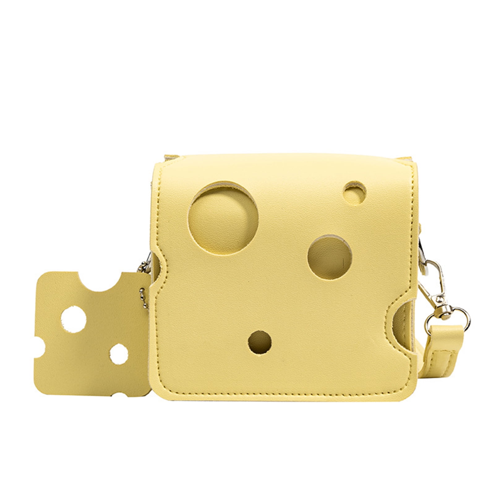 Trayknick Mini Bag Holes Adjustable Strap Solid Color Square Crossbody Bag Lipstick Purse for Party Gathering Wedding Banquet Yellow Walmart