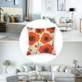 thumbnail image 5 of BANET  Red Art Poppy Throw Pillow Covers,Beige Rustic Oil Painting Decorative Pillow Covers Digital Printing Blended Fabric for Couch Sofa Bed Invisible Zipper Pillow Cases Set of 2 18x18in, 5 of 7