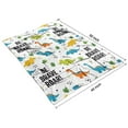 thumbnail image 4 of White Cartoon Dinosaurs Motivational Pattern Blanket,Comfortable Soft Flannel Throw Blanket,All Season,Warm Lightweight Blankets for Sofa Bed Couch Living Room Chair,40"x50", 4 of 4