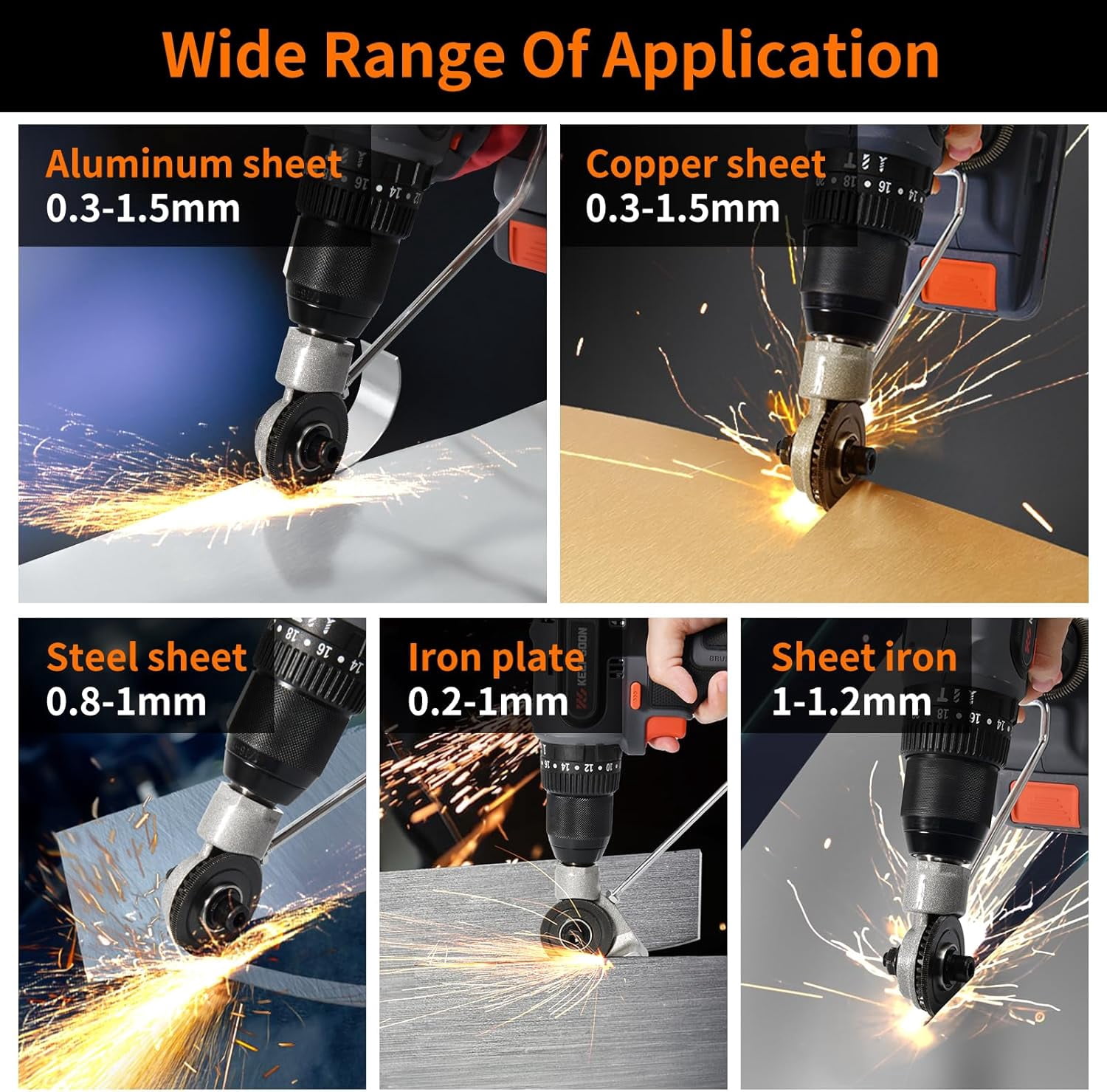 Sheet Metal Cutter/Metal Cutter for Drill, Metal Nibbler Drill Attachment - DlY Metal Drill Attachment, Sheet Metal Knife for Cutting lron,White Sheet, Steel,Copper Aluminum