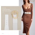 thumbnail image 4 of JASGOOD Women Wide Elastic Belts Fashion Stretchy Waist Belt with Big Gold Buckle for Dresses, 4 of 8