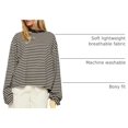 thumbnail image 5 of Women's Oversized Striped Long Sleeve Shirt Crewneck Tops Drop Shoulder Y2K Fall Clothes, 5 of 11