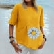 thumbnail image 2 of Moda Mujer Verano Casual Manga Corta Cuello Redondo Estampado Blusa Camiseta Wmkox8yi bvn1268, 2 of 4