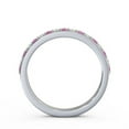 thumbnail image 4 of 0.34 Ct Round Shape Natural Diamond Pink Sapphire Beautiful Half Eternity Band for Engagement 14K White Gold Size 9, 4 of 7