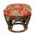 thumbnail image 2 of International Caravan Rattan Ottoman with Outdoor Fabric Cushion, 2 of 5