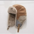 thumbnail image 3 of ZQUUVOU Winter Trapper Hat for Men Women Fleece Lined Warm Hats with Ear Flaps Windproof Waterproof Russian Hats Khaki, 3 of 5