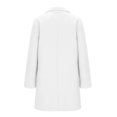 thumbnail image 5 of Inleife Women's New Fashionable Coats Solid Color Lapel Double Buckle With Pockets Woolen Coat Jacket, 5 of 5