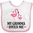thumbnail image 3 of Inktastic Gramma Loves Me Girl Flamingo Girls Baby Bib, 3 of 4
