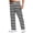 White, variant on Men's Printed Relaxed-Fit Pants, Stripe and Check Pattern, Elastic Waist with Drawstring, Ideal for Casual Outings and Home Wear,Gray M