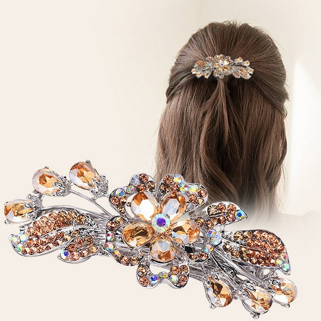 Elegant Rhinestone Wedding Hair Clip Barrettes Bridal Headpiece Decorative Hair Accessory for Women