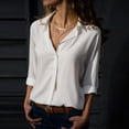 thumbnail image 1 of Meichang Womens Button Down Shirts Plus Size Long Sleeve Collar Chiffon Tops Business Casual Work Blouses Solid Loose Fit Lightweight Dressy Tops, 1 of 7