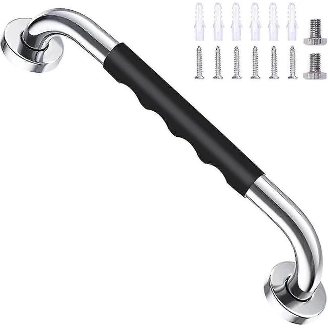 40cm Black Safety Bathtub, Non-Slip, Wall-Mounted Stainless Steel Grab Bar