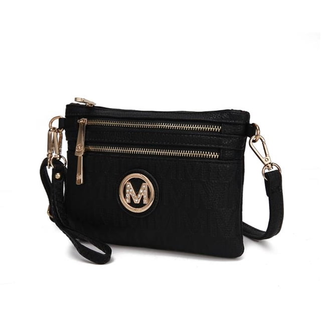 MKF Collection by Mia K. Roonie Milan M Signature Crossbody Wristlet - Black