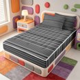thumbnail image 2 of Erosebridal Abstract Striped Zipper Twin Comforter Sets with Fitted Sheet and 2 Pillowcases,Contemporary Geometric Stripes Zipper Bedding Set,Black Reversible,4 Pieces, 2 of 7