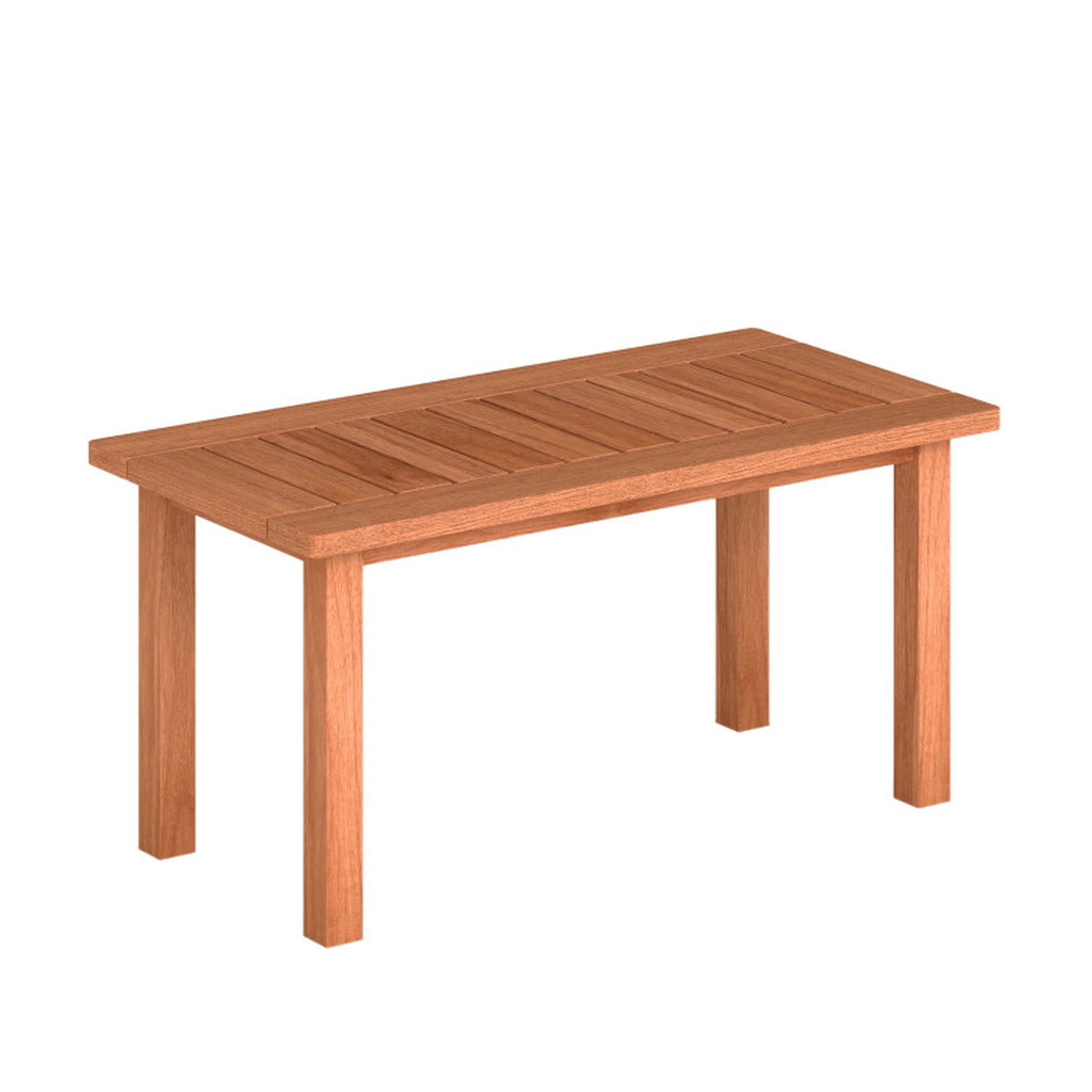 Biotree Outdoor Coffee Table Patio Coffee Table with Slatted Tabletop for Deck Poolside Porch Backyard, Natural