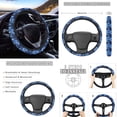 thumbnail image 3 of Renewold Blue Sea Turtle Hibiscus Car Seat Covers Full Set with Steering Wheel Cover Headrest Cover Cup Coasters Car Handbrake Cover Gear Shift Cover Auto Seat Cover Accessories Decor 11 PCS Set, 3 of 7