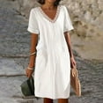 thumbnail image 1 of LOVZFMLL Robe d'Été Aguichant et Tendance à Imprimé Sans Manches à Col en V pour Femme Blanche 2TG, 1 of 3