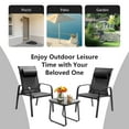 thumbnail image 6 of Patiojoy 3PCS Patio Adjustable Back Stackable Chairs Side Table Set Bistro Set Classic Furniture Chair Set for Garden Black, 6 of 9
