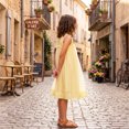 thumbnail image 3 of NIPAXO Girls Dress Sleeveless Crewneck Tulle Mesh Overlay Flowy A-Line Casual Sundress for Kids, 3 of 6