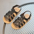 thumbnail image 2 of Karoyedx Little Girls Dress Sandals Toddler Girl Sandals Little Kids Summer Dress Shoes Open Toe Flats Princess Sandals for School Beach Party Black Size,11, 2 of 6