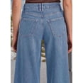 thumbnail image 6 of Female Wide Leg Jeans Baggy Jeans Mid Waist Stretch Boyfriend Denim Pants Vintage Trousers with Pocket L, 6 of 9