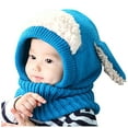 thumbnail image 2 of QHFBli Baby Girls Kids Scarf Woolen Earflap Hood Warm Skull Knit Caps，Crochet Earflap Pilot Hats Beanie Cap for Toddlers Baby Girls and Boys, 2 of 5